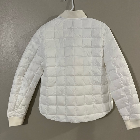 SAVE THE DUCK White Quilted Jacket with Orange Logo - Picture 8 of 8